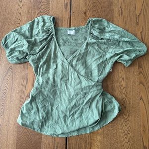green wrap shirt women’s large